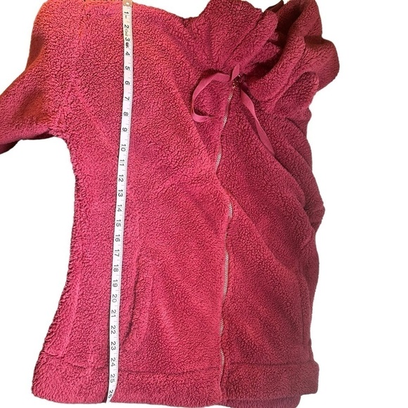 Mulberry Pink Hooded Fleece Jacket with Rose Gold Zipper XXL Soft Warm - Picture 6 of 7